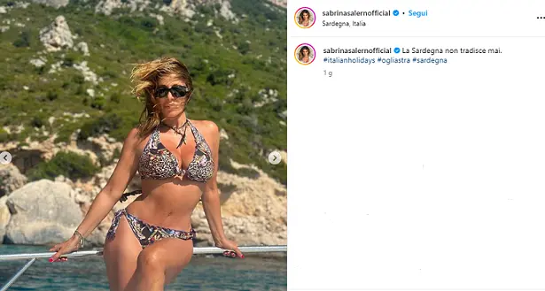 Vacanze nell'Isola per Sabrina Salerno: \"La Sardegna non tradisce mai\"