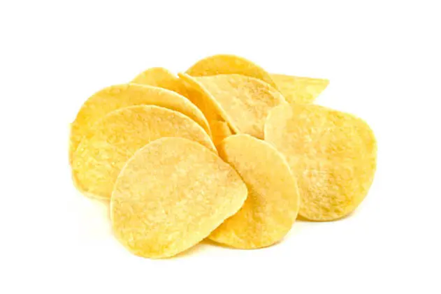 potato chips isolated on white background