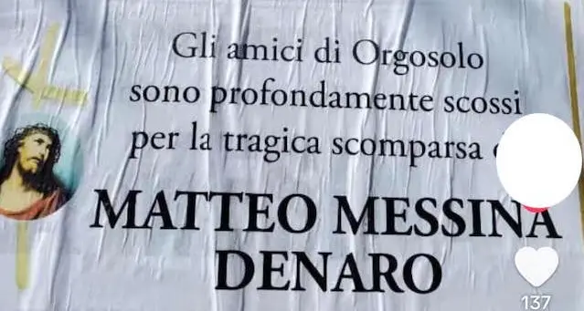 A Orgosolo manifesti funebri per Messina Denaro: l’autore è anonimo