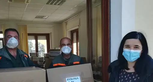 Arrivate ad Arborea le mascherine della Protezione civile regionale