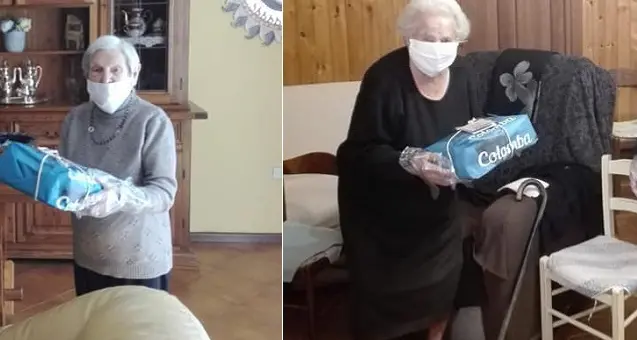 Pasqua. Il Sindaco dona le colombe alle due centenarie del paese e un uovo di Pasqua all’ultimo nato