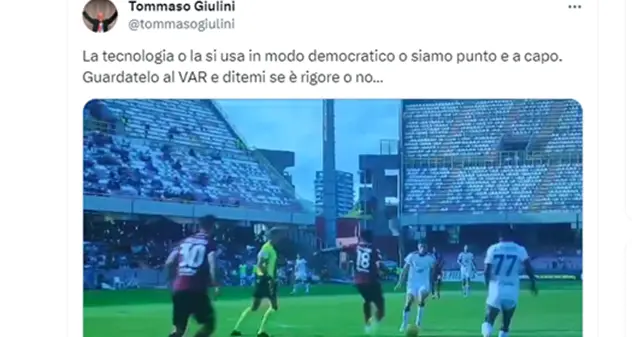 Giulini attacca il Var: \"O si usa in modo democratico o siamo punto e a capo\"