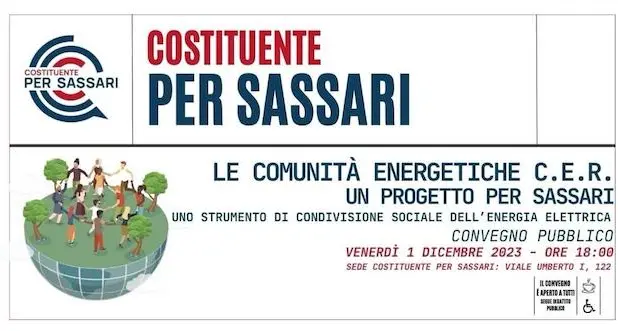 Comunità Energetiche Rinnovabili: incontro alla Costituente per Sassari