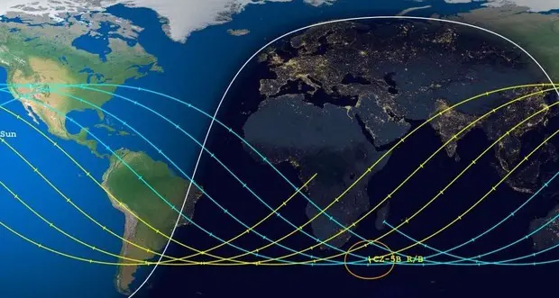 Come previsto dagli esperti il frammento del razzo cinese è caduto nell’Oceano Atlantico