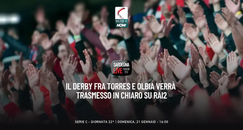 Il derby fra Torres e Olbia verrà trasmesso in chiaro su Rai2