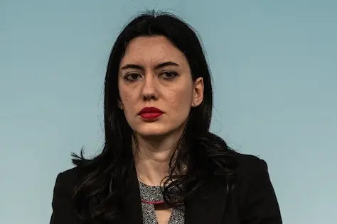 Education minister, Lucia Azzolina speaks at a presentation of the decree of the President of the Council of Ministers (d.p.C.m) during a press conference at Palazzo Chigi, which foresees the closure of schools tomorrow for the containment and management of the epidemiological emergency from COVID-19 (Coronavirus).