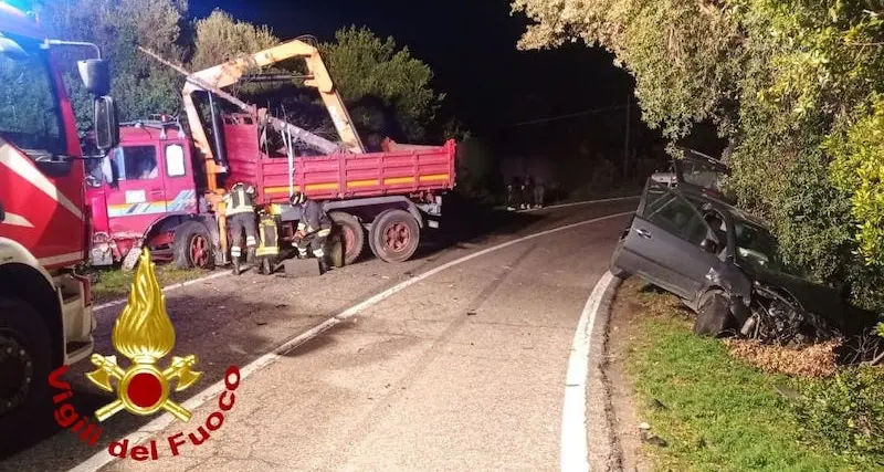 Scontro frontale auto-camion sulla SP14: un ferito