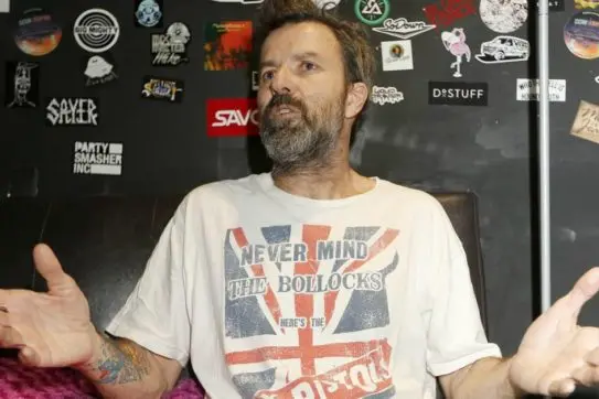Spanish singer Pau Dones, leader of the Spanish group Jarabe de Palo, speaks an interview with Efe befor his fifth concert of the tour \\'50 Palos\\' at the Empire Garage in Austin, Texas, United States, 06 April 2017. Dones stated that the music band wants to take a place in the United States circuit. EFE/Chris Covatta 