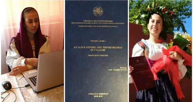 Francesca si laurea con l'abito tradizionale di Monti: look speciale per una giornata speciale