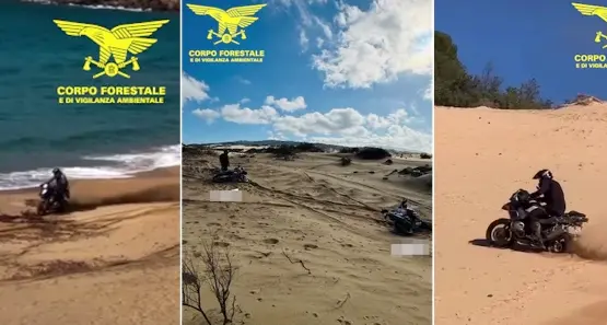 Fanno motocross sulle dune di Piscinas poi postano i video sui social