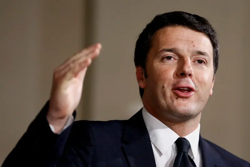 Matteo Renzi, Italy\\'s incoming prime minister, speaks during a news conference to announce the names of the cabinet ministers that will form Italy\\'s new government at the Quirinale Palace in Rome, Italy, on Friday, Feb. 21, 2014. Renzi named a 16-member cabinet, with the finance ministry going to Pier Carlo Padoan, chief economist of the Organization for Economic Cooperation and Development. Photographer: Alessia Pierdomenico/Bloomberg *** Local Caption *** Matteo Renzi