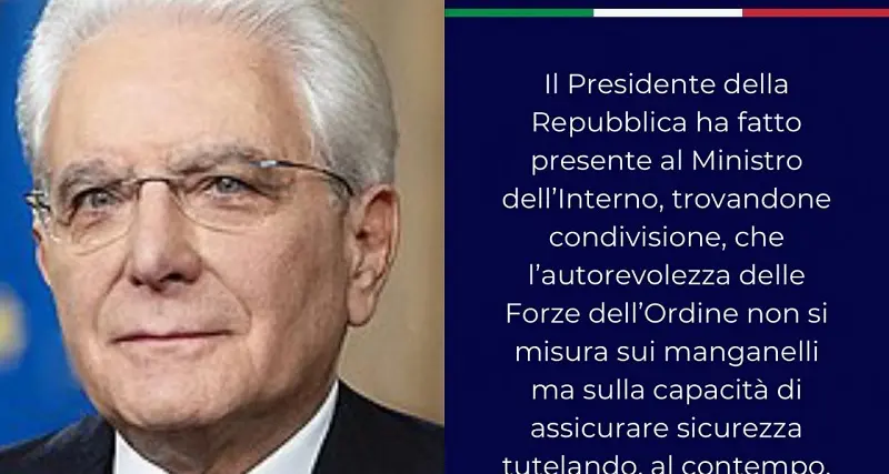 Scontri a Pisa, Mattarella: \"L'autorevolezza non si misura sui manganelli\"