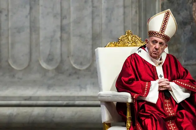 Pope Francis celebrates a Holy Mass for the imposition of the Pallium upon the new Metropolitan Archbishops, during the Solemnity of Saints Peter and Paul apostles, in St. Peter\\'s Basilica at the Vatican, 29 June 2020. ANSA/ANGELO CARCONI / POOL