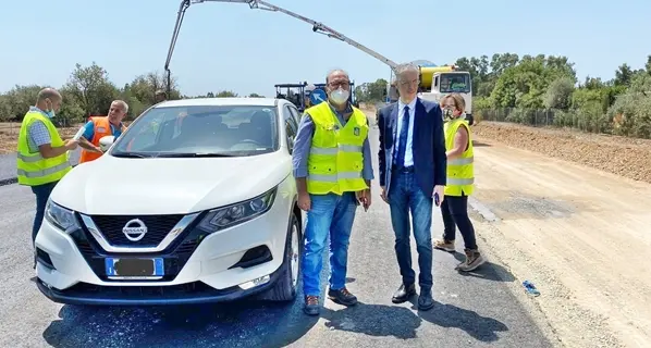 Cantiere sulla ss.195, sopralluogo di Frongia: “I lavori procedono speditamente”