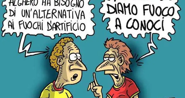 Alghero. \"Diamo fuoco a Conoci\", Capigruppo di maggioranza contro la vignetta di Vukic