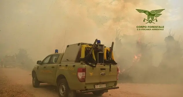 Incendio nelle campagne di Perfugas