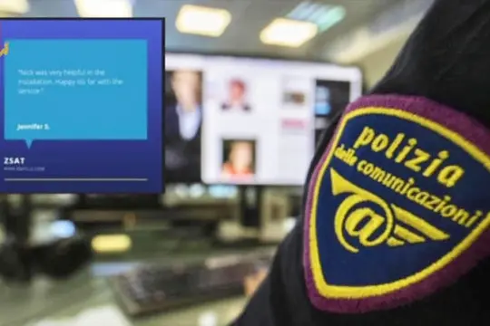 Un momento dell\\'operazione \\'Data Room\\', in un fermo immagine del video diffuso il 26 giugno 2020. E\\' in corso, dall\\'alba, una vasta operazione di polizia giudiziaria condotta dalla polizia postale con il coordinamento della procura di Roma. Si chiama \\'Data room\\' e coinvolge oltre 100 specialisti che stanno eseguendo numerose misure cautelari, perquisizioni locali e informatiche. Tra i reati contestati, l\\'accesso abusivo alle banche dati dei gestori di telefonia che conservano informazioni tecniche e personali dei clienti, e il trattamento illecito di quei dati. \\nANSA/ POLIZIA DI STATO\\n+++ ANSA PROVIDES ACCESS TO THIS HANDOUT PHOTO TO BE USED SOLELY TO ILLUSTRATE NEWS REPORTING OR COMMENTARY ON THE FACTS OR EVENTS DEPICTED IN THIS IMAGE; NO ARCHIVING; NO LICENSING +++