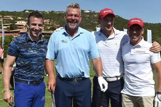 OLBIA, ITALY - JUNE 25:  (L-R) Alessandro Del Piero, Darren Clarke, Andriy Shevchenko and Gianfranco Zola pose during The Costa Smeralda Invitational golf tournament at Pevero Golf Club - Costa Smeralda on June 25, 2016 in Olbia, Italy.  (Photo by Tullio M. Puglia/Getty Images for Professional Sports Group ) *** Local Caption *** Alessandro Del Piero;Darren Clarke;Andriy Shevchenko;Gianfranco Zola