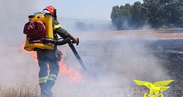 Fiamme a Narbolia e Loiri, interventi aerei del Corpo forestale