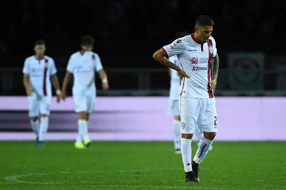 TURIN, ITALY - NOVEMBER 05:  Marco Borriello  of Cagliari Calcio disappointment  during the Serie A match between FC Torino and Cagliari Calcio at Stadio Olimpico di Torino on November 5, 2016 in Turin, Italy.  (Photo by Pier Marco Tacca/Getty Images)