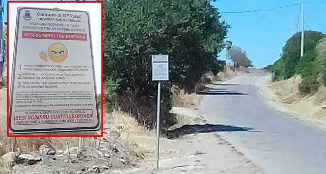 “Non abbandonare i rifiuti, oltre ad essere incivile sesi scimpru tre bortasa”