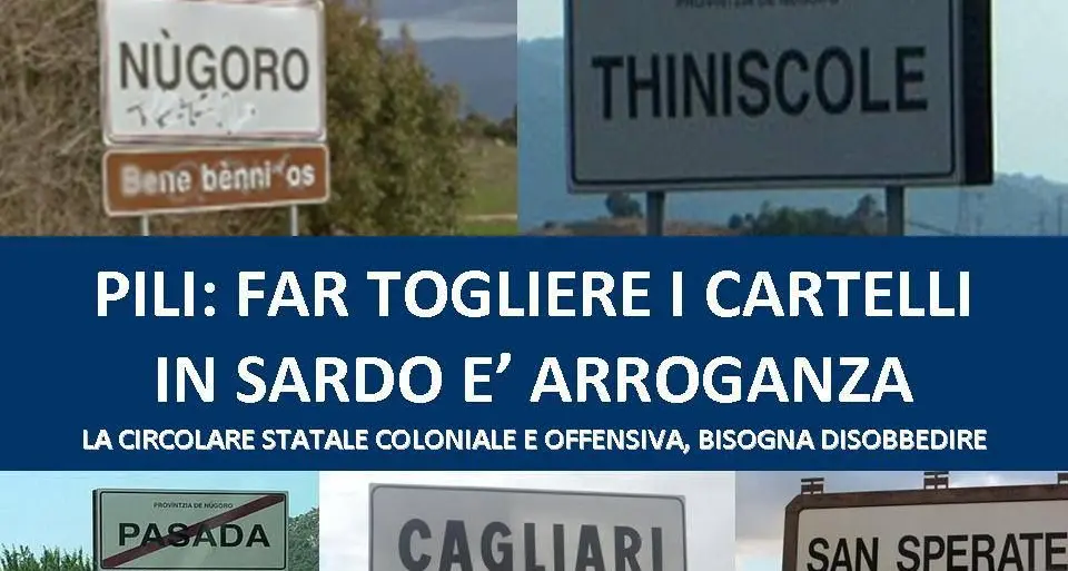 Stop ai cartelli in sardo all'inizio e alla fine del centro abitato. La direttiva arriva dallo Stato