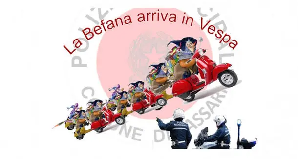 Arriva la befana: calze ricche di dolci per i bambini da parte della polizia locale