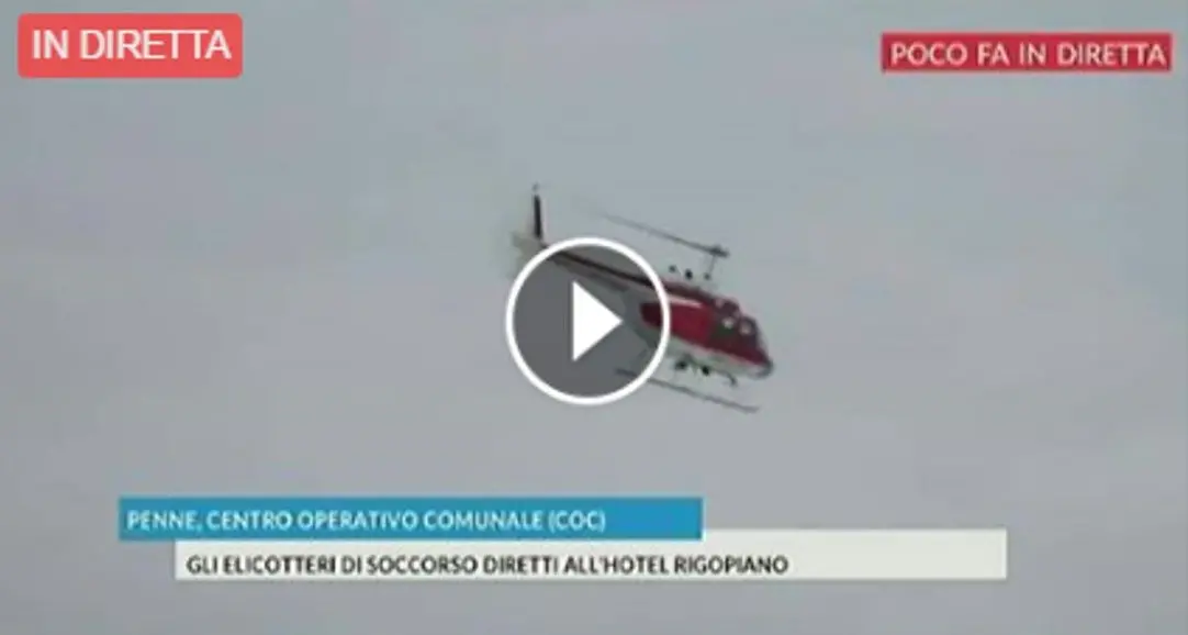 Le immagini in diretta dei soccorsi ai superstiti della valanga che ha colpito l'hotel Rigopiano | VIDEO