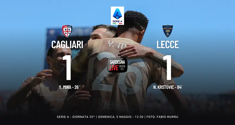 Cagliari-Lecce 1-1, Krstovic riprende Mina in una partita che poteva andare diversamente