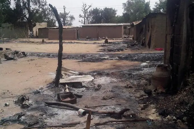 epa04100295 (FILE) A file photograph dated 28 January 2013 showing the remains of houses after a Boko Haram attack, killing 70 people, in Kawuri, Nigeria. Reports on 25 February 2014 state that suspected Islamist militants attacked a school 25 February 2014 and killed 43 people in north-eastern Nigeria, local officials and hospital sources said. More than 50 gunmen thought to belong to the Boko Haram group stormed the school in Buni Yadi in Yobe state in the early morning, a member of the school committee said.\\nThe attackers kicked open the doors of buildings where students were sleeping. They slit the throats of many of them, avoiding the use of firearms in order not to attract the attention of security personnel manning a checkpoint nearby.  EPA/STRINGER