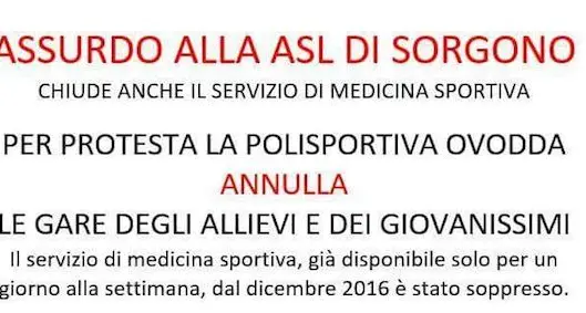 Ennesimo taglio all'ospedale di Sorgono: soppresso il servizio di medicina sportiva