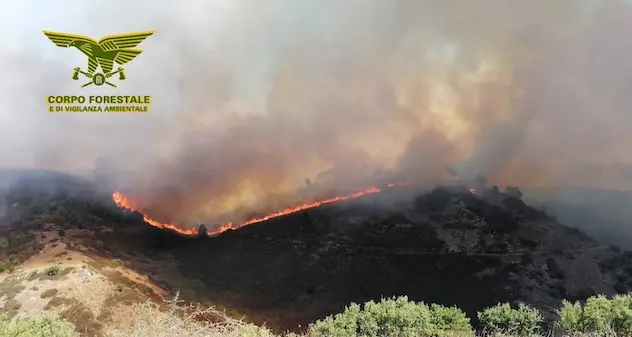 Incendio a Mandas. In azione 6 elicotteri, Super Puma e 3 canadair