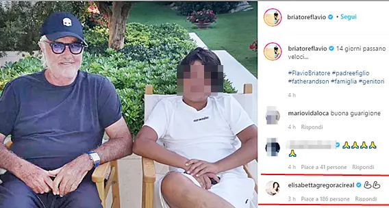 Briatore, prima foto col figlio dopo le dimissioni dal San Raffaele: “14 giorni passano veloci”