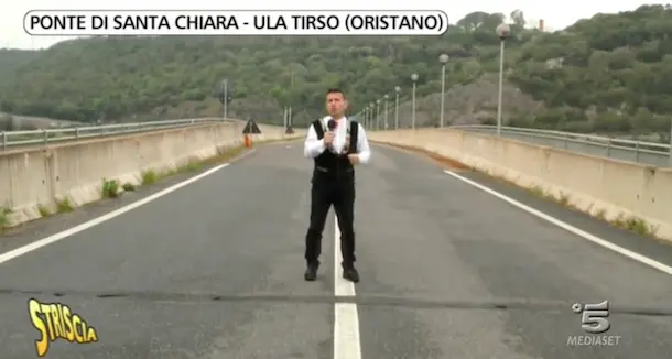 Lesione a un giunto del ponte di Santa Chiara: \"Striscia la Notizia\" a Ula Tirso. IL VIDEO