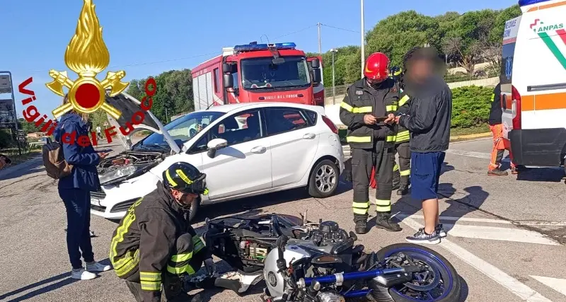 Scontro auto-moto a Santa Teresa di Gallura: un ferito