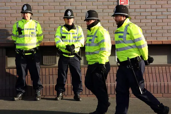 epa05035710 Police presence outside the ground prior to the English Premier League soccer match between West Bromwich Albion and Arsenal at the Hawthorn\\'s stadium in Birmingham, Britain, 21 November 2015.  EPA/TIM KEETON No use with unauthorized audio, video, data, fixture lists, club/league logos or \\'live\\' services. Online in-match use limited to 75 images, no video emulation. No use in betting, games or single club/league/player publications  EDITORIAL USE ONLY