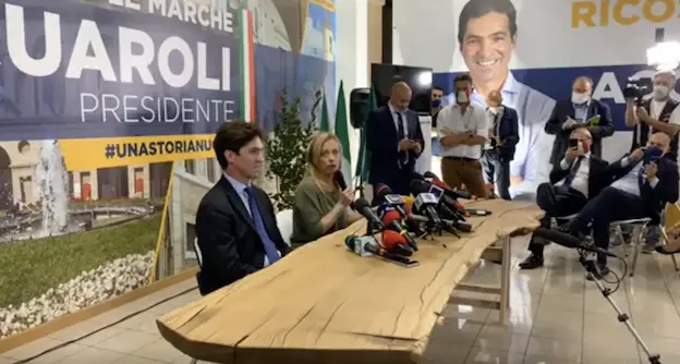 Elezioni Marche, vince Francesco Acquaroli. La soddisfazione di Giorgia Meloni