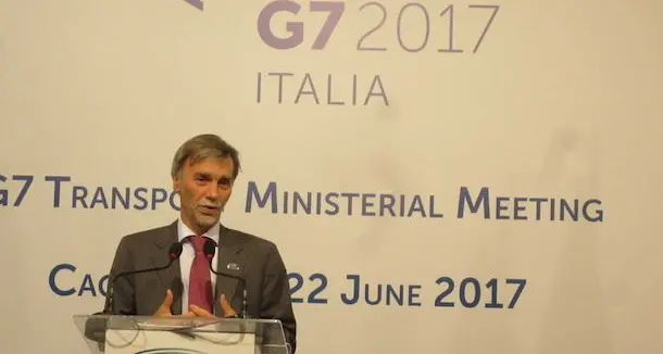 Il ministro Delrio chiude il G7 Trasporti, sulla insularita dice: \"Il Governo ci sta lavorando. Occorre avere un po' di pazienza\"