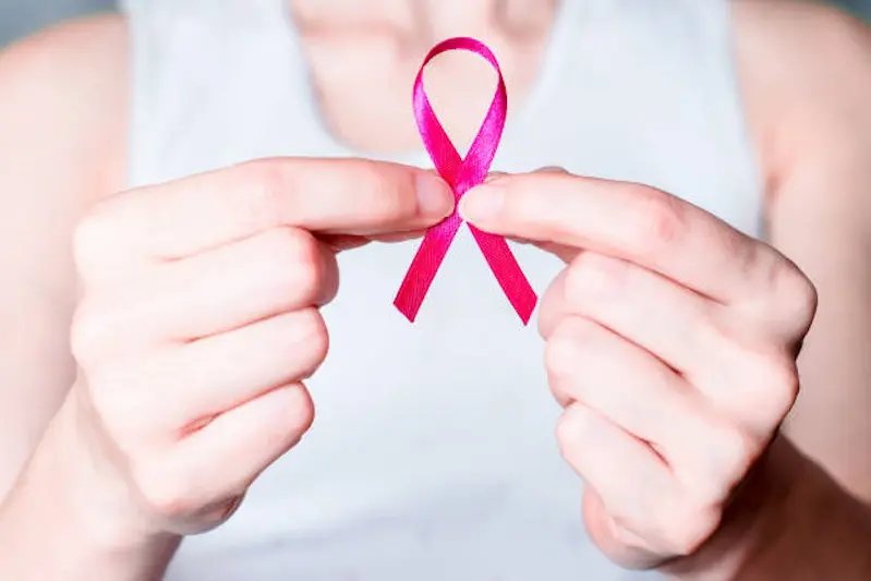 Pink ribbon of breast cancer. Awareness, charity campaign. Symbol of health or illness, support, hope or help. Cause of woman, female disease, survivor. Healthcare or medicine.