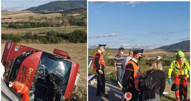 Bus con a bordo 10 extracomunitari precipita da scarpata: numerosi feriti