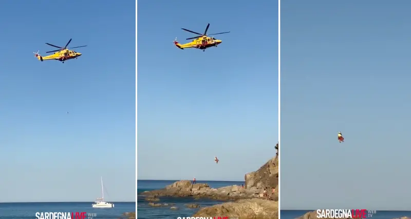 Bimbo di 11 anni cade sugli scogli di Cala Sinzias: arriva l'elisoccorso