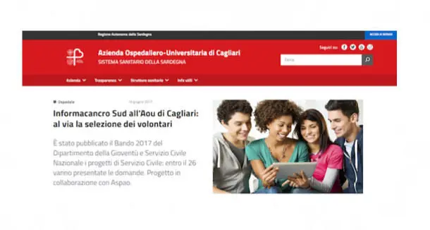 Azienda ospedaliero universitaria di Cagliari: ecco il nuovo sito internet