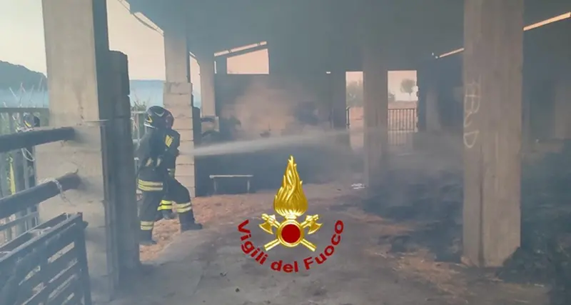 Villanova Monteleone: fienile distrutto dalle fiamme