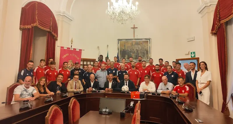 Sassari. La Torres al gran completo oggi in visita a Palazzo Ducale