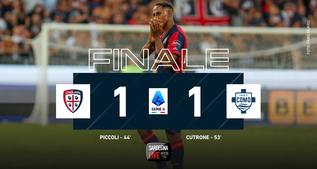 Cagliari-Como 1-1, secondo pareggio alla Domus