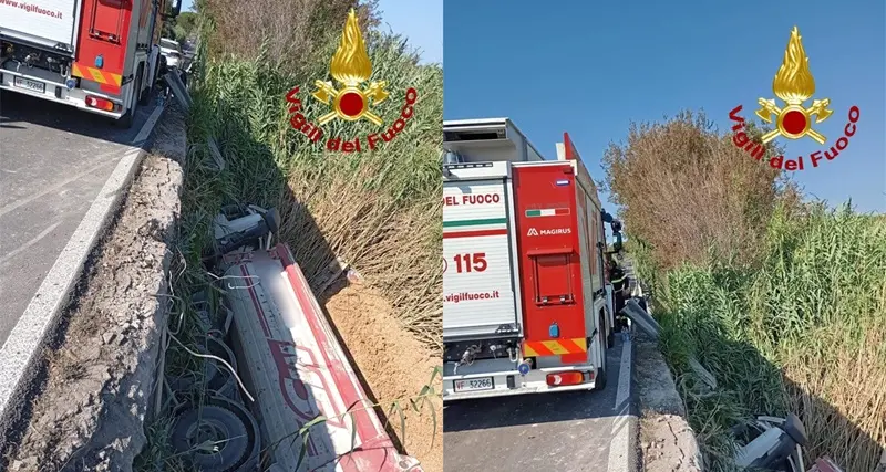 Camion fuori strada a Sorso, conducente in pronto soccorso