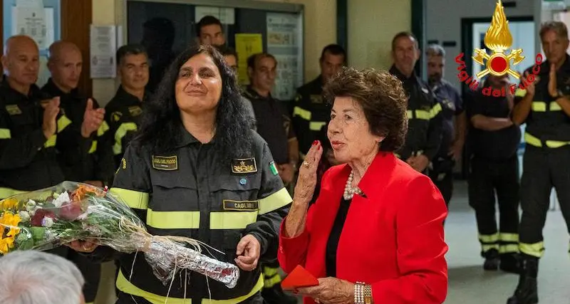 Maria Pannuti saluta Cagliari, prima donna a guidare un Comando di Vigili del fuoco in Sardegna