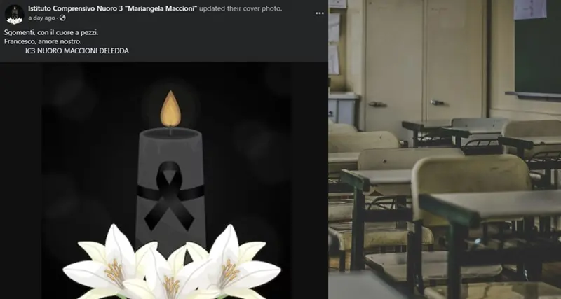 Strage di Nuoro, fiori colorati nel banco vuoto di Francesco a scuola