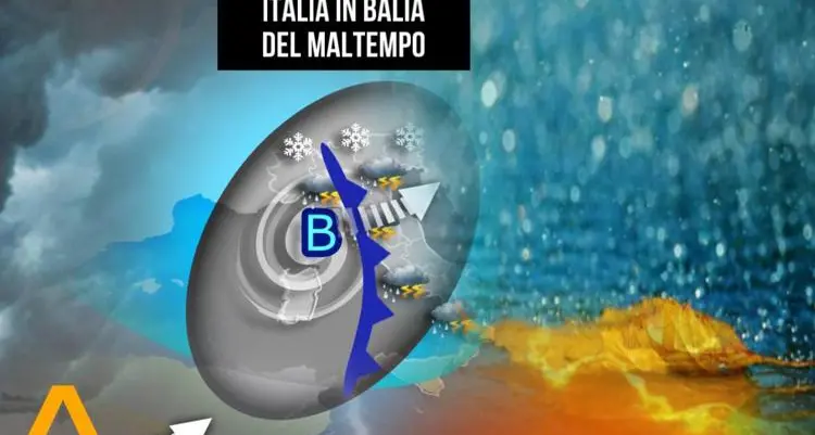 Italia in balìa del maltempo: pioggia, vento e neve fino al weekend