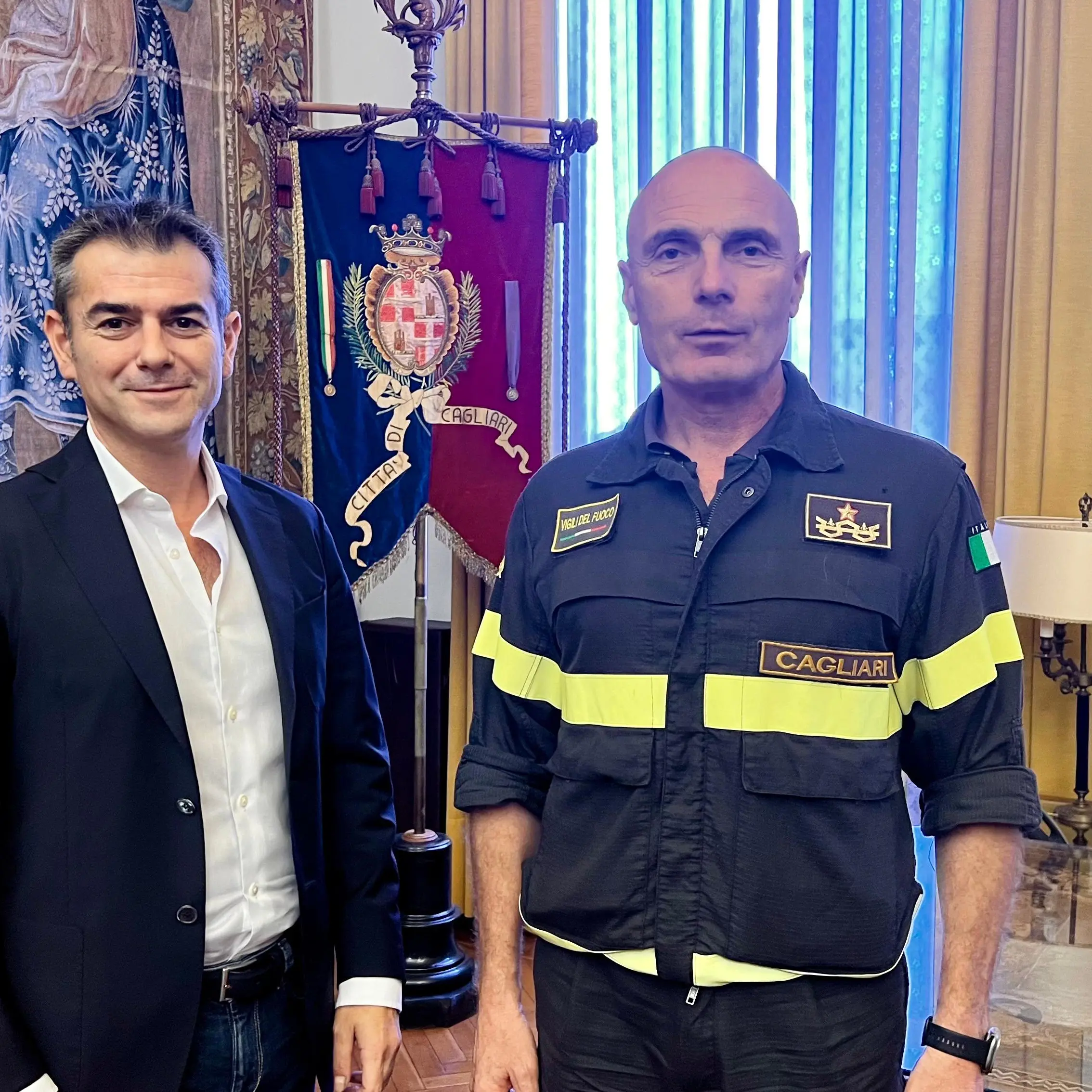 Manselli al comando dei Vigili del fuoco: incontro con il sindaco Zedda